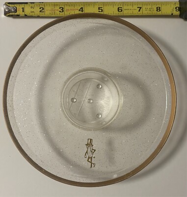 VINTAGE 1950/60'S PLANTERS PEANUT MR PEANUT CLEAR PLASTIC HI-SNACK TRAY CANADIAN