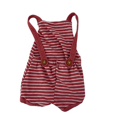 Lulu Roo Overall Shorts Baby Size 6-9 Month Red Striped Unisex