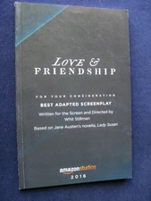 LOVE & FRIENDSHIP - AMPAS - OSCAR CONSIDERATION SCRIPT, 1st Edition