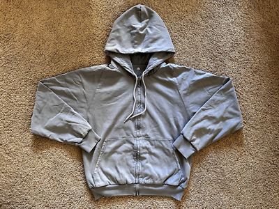 Yeezy Gap Zip Up Drawstring Hoodie Poetic Gray Double Layered