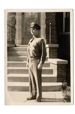 WW2 WWII Army Air Corp Enlisted Man Full Body Portrait Vintage Found Photo 5x7