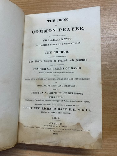 1824 The Book Of Common Prayer IN Two Bände 2.7kg Leder Bücher (EV3) - Picture 9 of 24