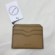 Bespoke New York Pebble Leather Slim Card Case Wallet NWT