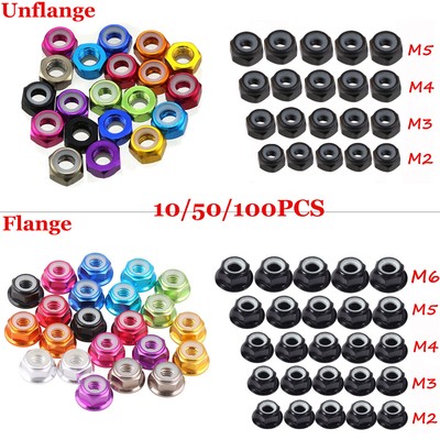 10X M2/M3/M4/M5/M6 Nylon Insert Self-Lock Aluminum Nuts Hex Lock Nut