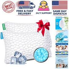 Cooling Queen Pillow Set of 2 - Adjustable Gel Memory Foam for Ultimate Comfort