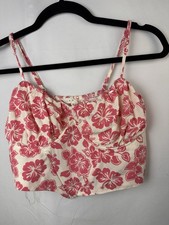 LA Hearts Corset Top Pink Flowers Size Large