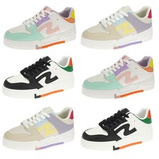 Damen Sneaker Schnürschuhe Plateau Schuhe Low-Top-Sneaker Sportschuhe 36 38 39