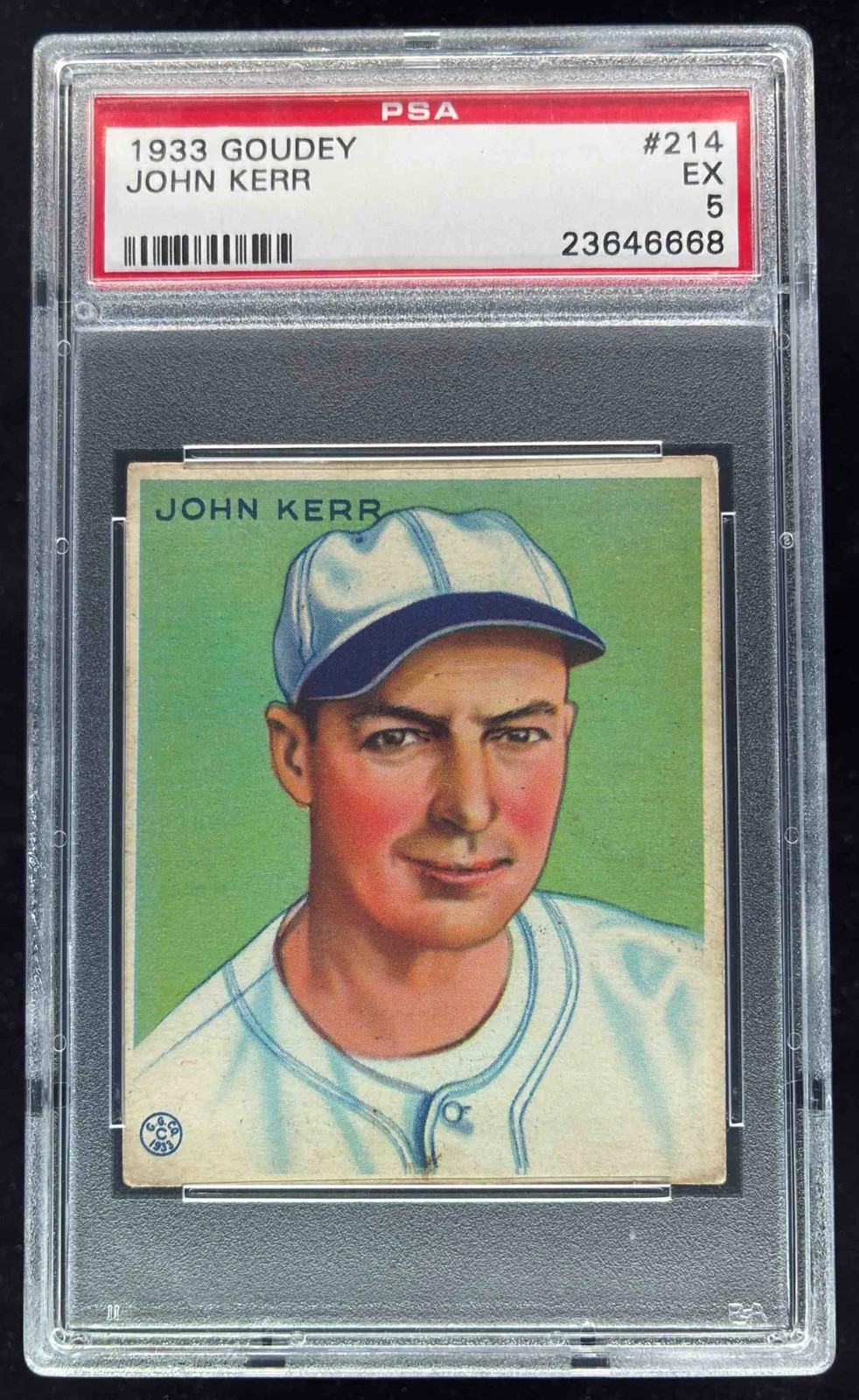 1933 Goudey #214 John Kerr RC PSA 5