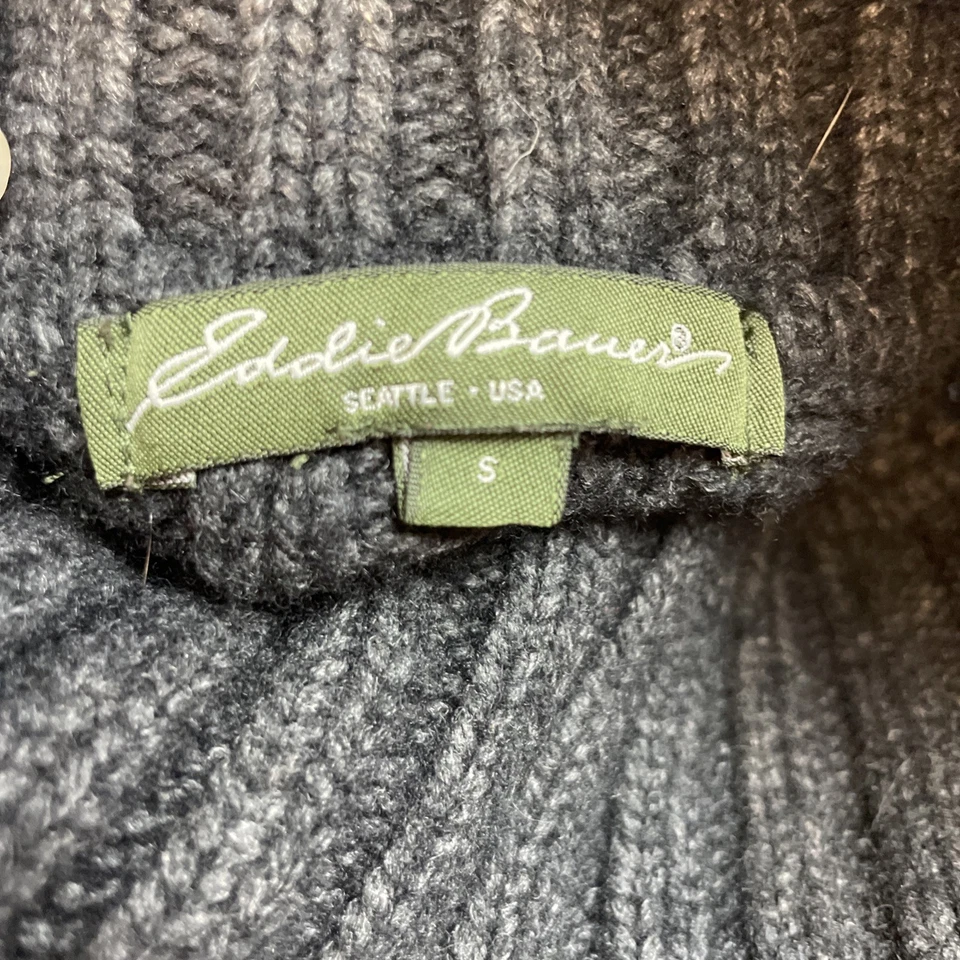 Eddie Bauer Cable Knit Sweater Women S Charcoal Wool Blend Turtleneck Academia - Image 3 of 4