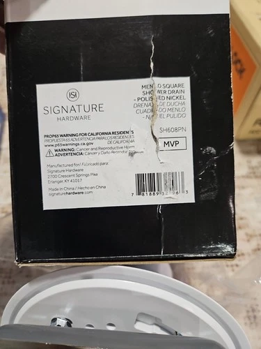 Signature Hardware SH608PN Menlo Square Shower Drain - Polished Nickel - Picture 4 of 8