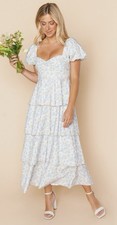 Show Me Your Mumu Va Va Midi Dress Tiered Floral Print