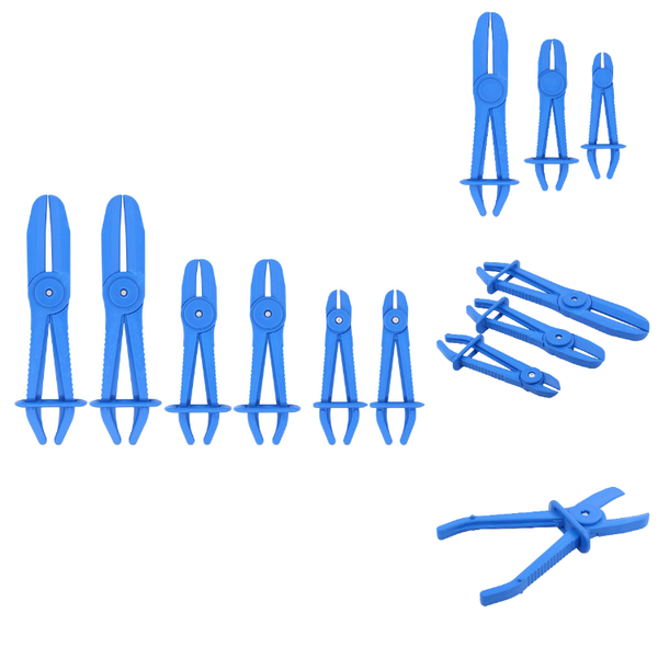 Schlauchklemmen Zangen Set 6-Teilig Blau - Abklemmzange FüR Bremsen, Heizungen-image