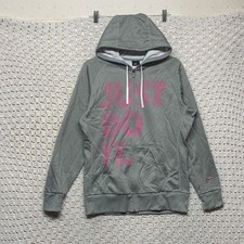 Nike Therma-Fit Hoodie Sweater Women Size M Gray Just Do It Logo Full Zip
