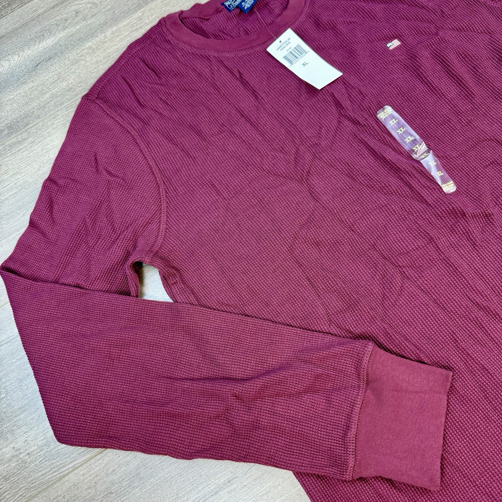 NWT Vtg Polo Jeans Company Ralph Lauren Thermal Waffle Knit Crew Neck LS thumbnail 4