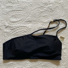 aerie Women One Shoulder, Scoop Neck ,bikini top Black medium