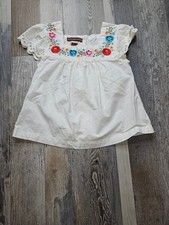 Tea Collection Size 2T Dress White Floral Embroidered