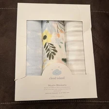 cloud island Baby Swaddle Muslin Blankets Nursing Cover Burp Cloth New!