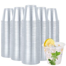 Turbo Bee 600 Pack 9 oz Clear Plastic Cups, Disposable Reusable Tumblers Crys...