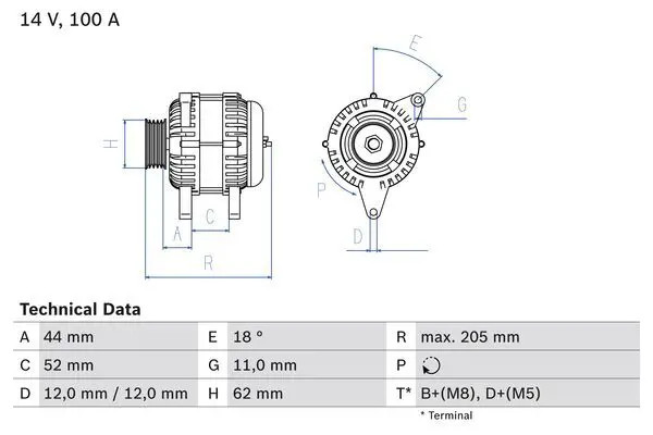Alternatore con puleggia a ruota libera 0 986 049 231 BOSCH per FIAT ALFA ROMEO