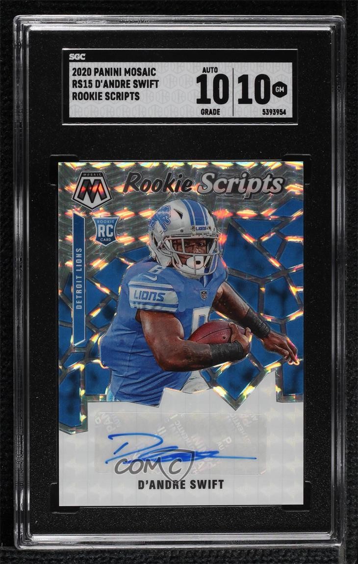 2020 Panini Mosaic Rookie Scripts D'Andre Swift #RS15 SGC 10 GEM Auto 0b2