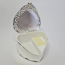 BRAND NEW! Things Remembered Jewelry Box Rings Mirror Lid Filigree Heart Trinket