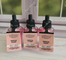 bath and body works tropical cherry wallflower home fragrance refill x3