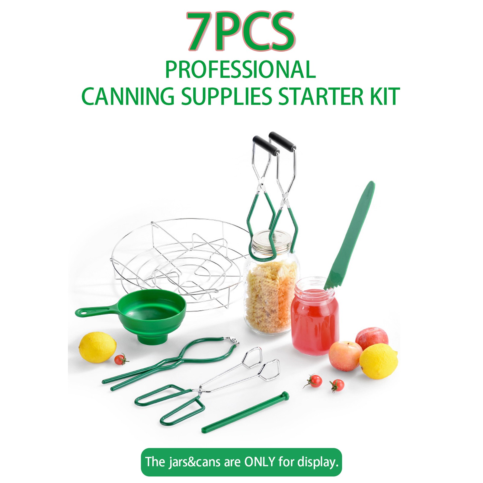 7PCs Canning Kit Canning Funnel Jar Lifter Jar Wrench Kitchen Tongs Bubble