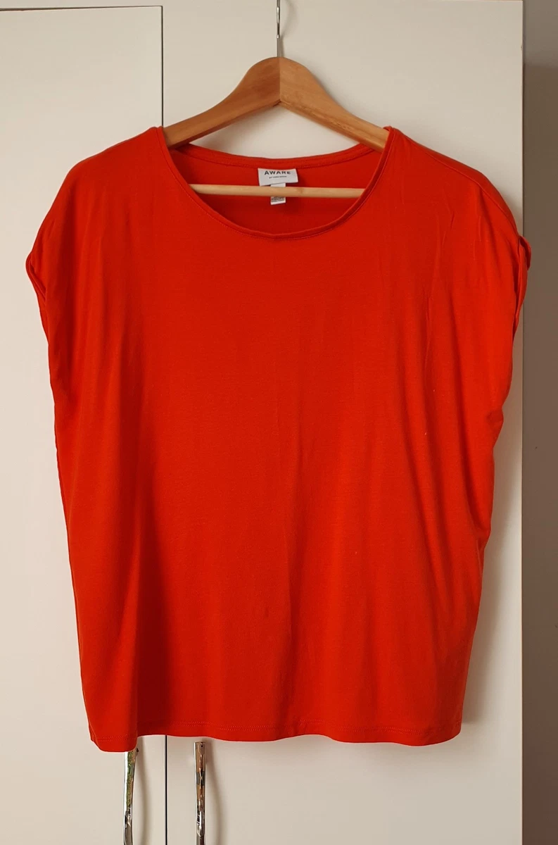 Aware by Vero Moda rusty orange soft viscose women's top size S