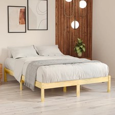 WALPLUS Solid Wood Bed Frame 160x200cm King Size Wooden Bed Base Frame