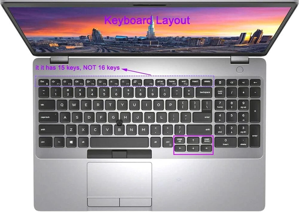 Cubierta de teclado de silicona compatible para Dell Latitude 5500 5501 5510 5511 15 Foto 2 de 4