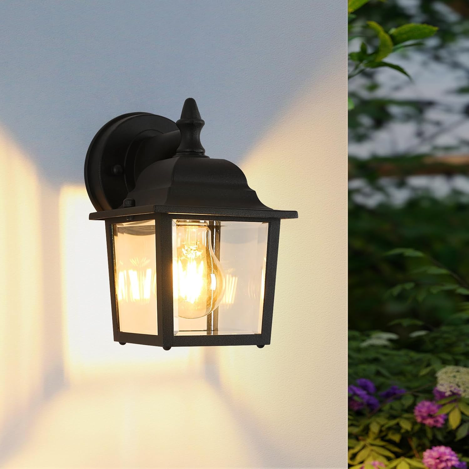 Lampada Parete Esterno Vintage E27 | Illuminazione Giardino Retrò Nera