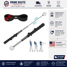 5-in-1 Retractable Golf Swing Trainer with Grip Aid Click Feedback Tempo