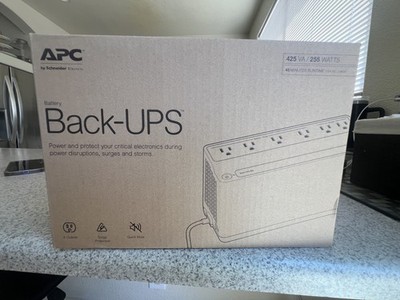 APC BE425M 6 Outlets 425VA 120V 180J Battery Back-UPS and Surge Protector -...