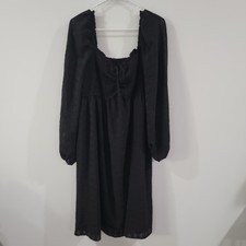 Forever 21 Womens Midi Dress Size 1X Black Tiered Cottagecore Boho