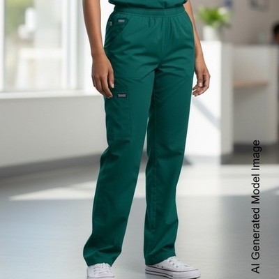 Cherokee Workwear Women Hunter Green Scrub Pants Cargo Elastic Waist 4200 NEW