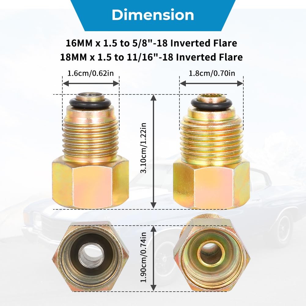 LS Swap Parts Power Steering Line Adapter Fitting Carbon Steel LS Pump To 3/8”