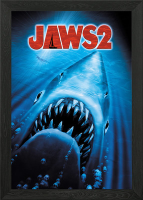 JAWS 2 gerahmtes Wandbild Poster Leinwanddruck Bild