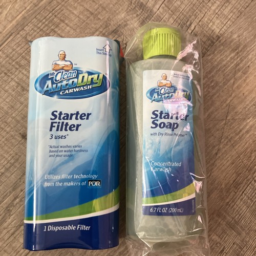 Mr. Clean Auto Dry Car Wash Starter Soap 6.7oz and Starter Filter New Sealed Set - Picture 1 of 3
