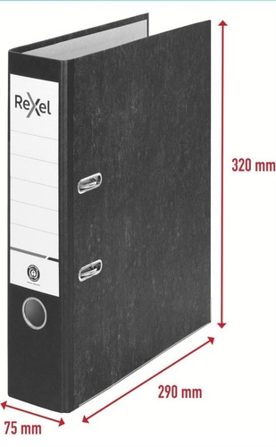 Rexel Lever Arch File Paper On Board A4 75Mm Spine Width Black 2115547 - Picture 1 of 4