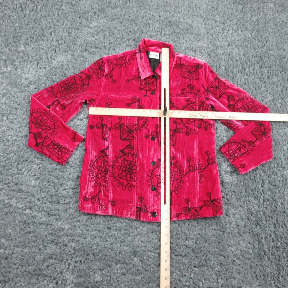 Jaqueta Chicos Feminina 1 Bordada Veludo Botão Para Cima Boho Declaração Blazer Casaco - Imagem 3 de 4