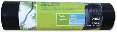 Secolan Abfallsack extra groß schwarz 200 Liter 8 Säcke
