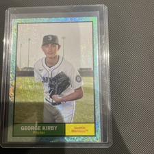 2024 Topps Archives 1961 Topps George Kirby #70 Aqua Sparkle /75 Mariners SP