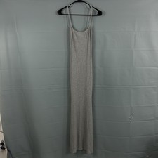 Skims Dress Medium Soft Lounge Long Slip Maxi Ribbed Bodycon Gray Lounge Travel