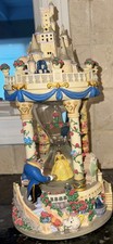 Rare Beauty and The Beast Castle Hourglass Snow Globe 1992. Musical Works