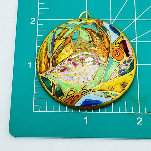 Vintage Enamel Cloisonne Pendant Modernist Unsigned David Kuo? - Picture 4 of 4