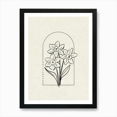 Narzisse Blume Kunstdruck gerahmt Wandbild Poster Leinwanddruck Bild