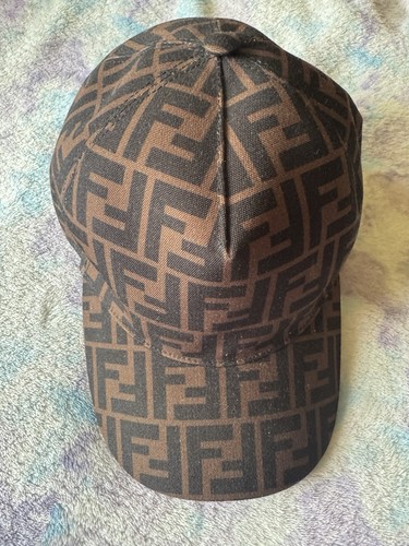 Fendi Monogram FF Zucca Print Baseball Cap Size 58cm Large