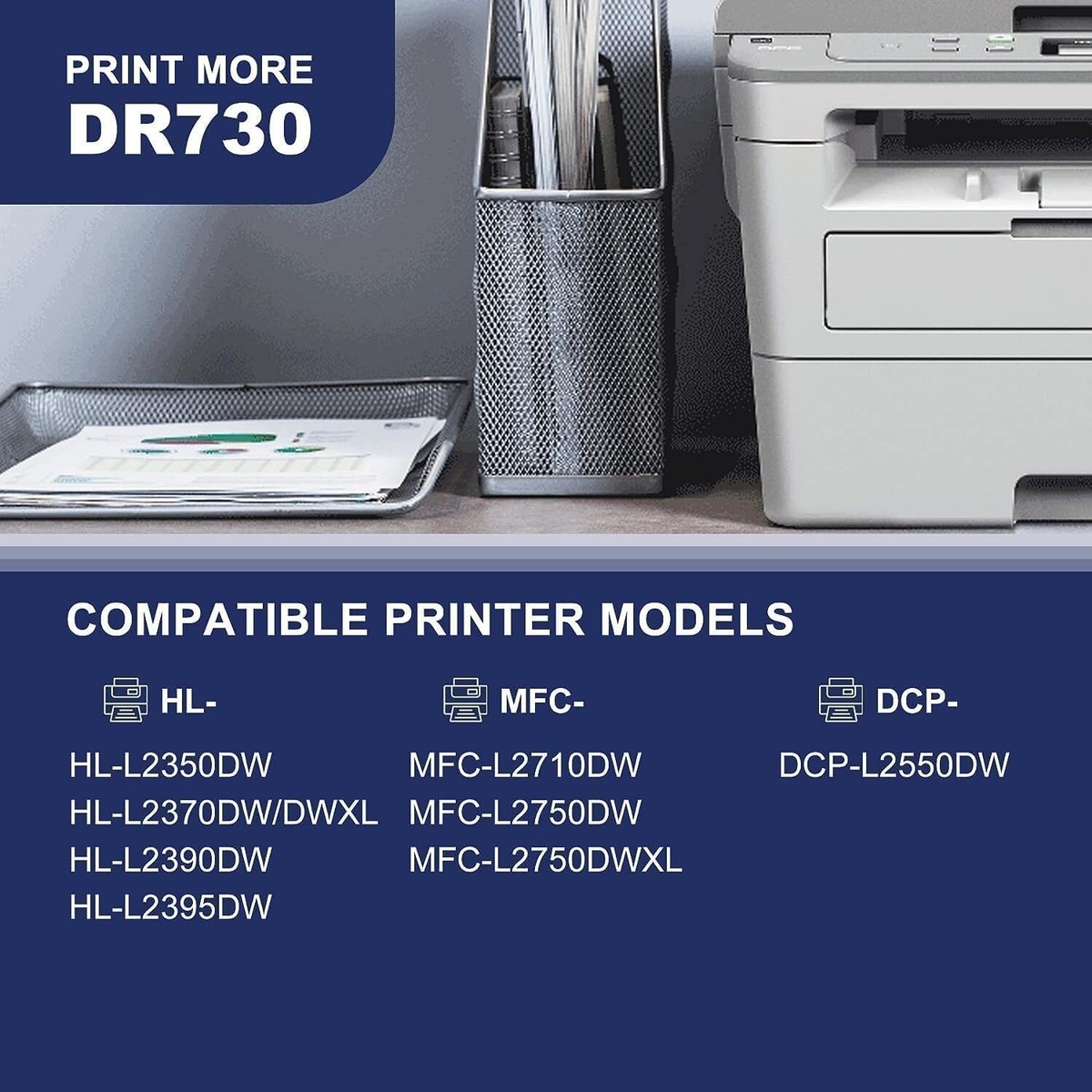 High-Yield Toner & Drum Combo Lot – Compatible With Brother TN760 / DR730 & Many Laser Printers