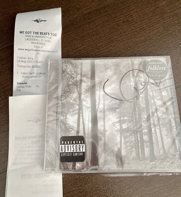 Taylor Swift Autographed Rare Deluxe Folklore Hand Signed CD In