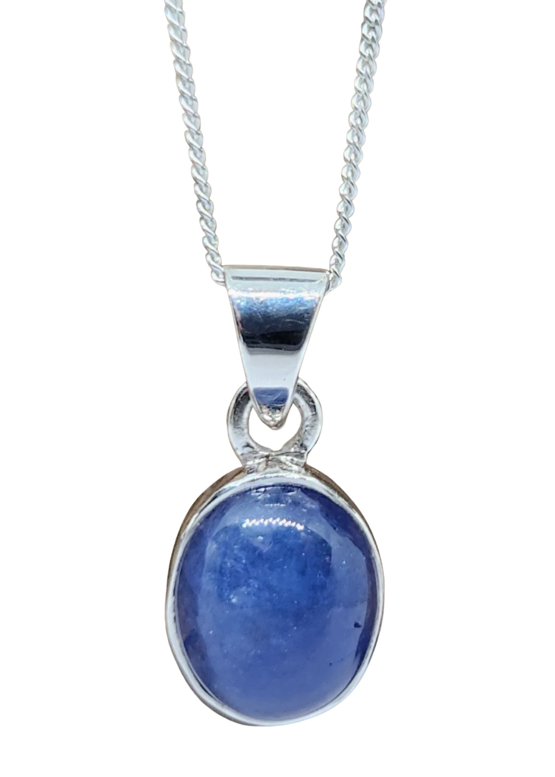 Tanzanite Pendant Necklace 925 Silver Silver AAA Oval Gemstone 18"" Chain & Boxed